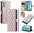 θήκη πτερύγιο για Samsung Galaxy A16, Rhombus Crossbody Leather, ροζ rose gold