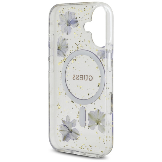 Θήκη GUESS HC MagSafe Resin Flowers and Glitter για iPhone 16