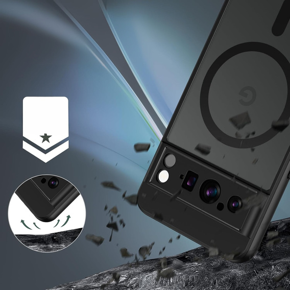 Θήκη για Google Pixel 8 Pro, για MagSafe, ERBORD Μatt Case, μαύρη