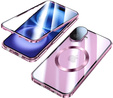 Μαγνητική θήκη MagSafe Dual Glass για iPhone 16, ροζ rose gold