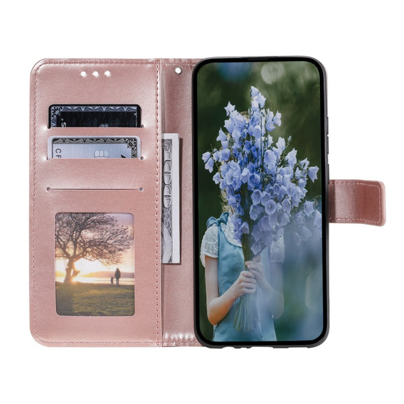 Θήκη με πτερύγιο για Oppo A17, Mandala, ροζ rose gold