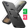 Θήκη για Samsung Galaxy S25 Edge, ColorMag, για MagSafe, μαύρη + γυαλί 9H, μετριασμένο