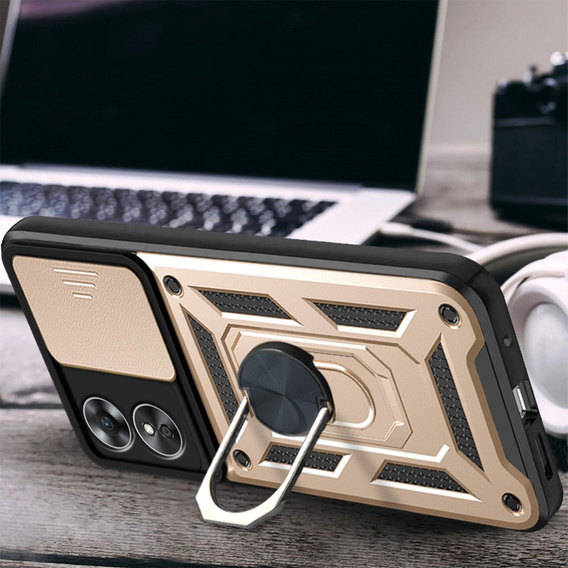 Θήκη για Oppo A17, CamShield Slide, χρυσός