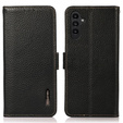 KHAZNEH θήκη RFID για Samsung Galaxy A35 5G, Litchi Texture, μαύρη