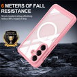 Θήκη Shockproof με γυαλί, για MagSafe για Samsung Galaxy S26, ροζ