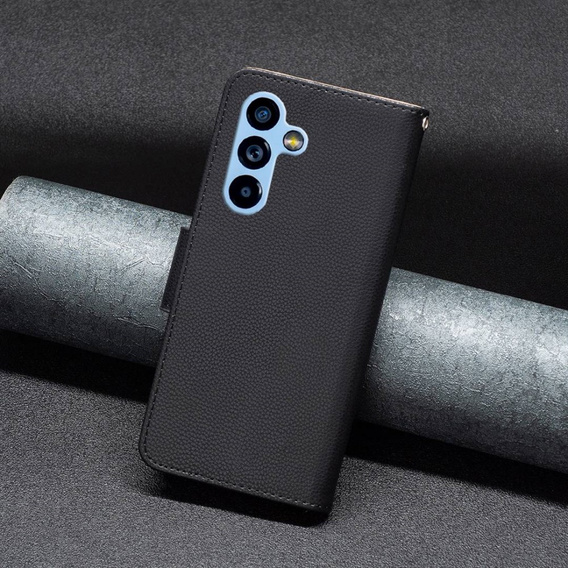 Θήκη με πτερύγιο για Samsung Galaxy A54 5G, Wallet Litchi Magnet, μαύρη