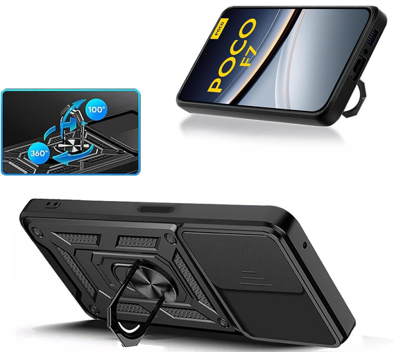 Θήκη για Xiaomi Poco F7, CamShield Slide, μαύρη