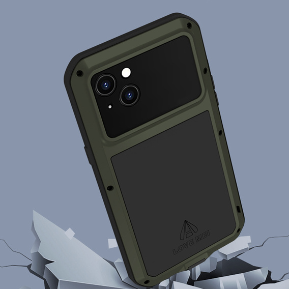 Love Mei Θήκη για iPhone 14, armored with glass, πράσινη