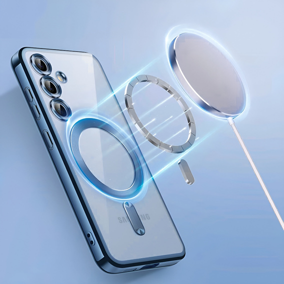 Θήκη για Samsung Galaxy A55 5G, Electro MagSafe, μπλε + Γυαλί για την οθόνη