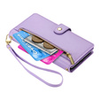 Θήκη με πτερύγιο για Honor Magic 7 Lite, Wallet Zipper Pocket, μωβ