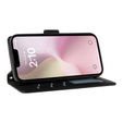 θήκη πτερύγιο για iPhone 16E, Rhombus Crossbody Leather, μαύρη