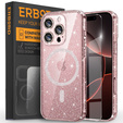 Θήκη για iPhone 16 Pro Max, ERBORD Glitter MagSafe, ροζ + Γυαλί οθόνης