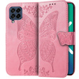 Θήκη με πτερύγιο για Samsung Galaxy M53 5G, Butterfly, ροζ