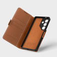 Δερμάτινη θήκη για Samsung Galaxy S24, ERBORD LeatherWallet, καφέ
