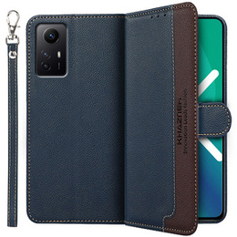 Θήκη με πτερύγιο για Xiaomi Redmi Note 12S 4G, KHAZNEH RFID, μπλε / καφέ