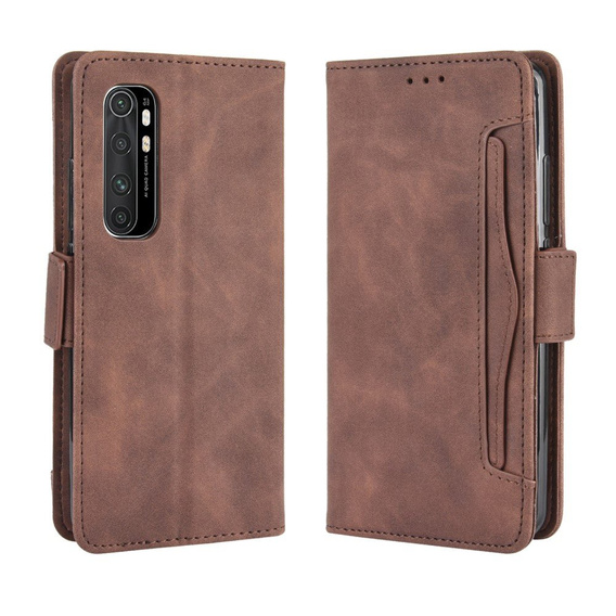 Θήκη με πτερύγιο για Xiaomi Mi Note 10 Lite, Card Slot, καφέ