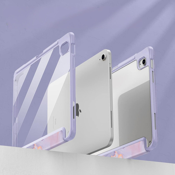 Θήκη για iPad 10.9" 2022 (10 gen.), Smartcase Hybrid, με χώρο για γραφίδα, Marble μωβ