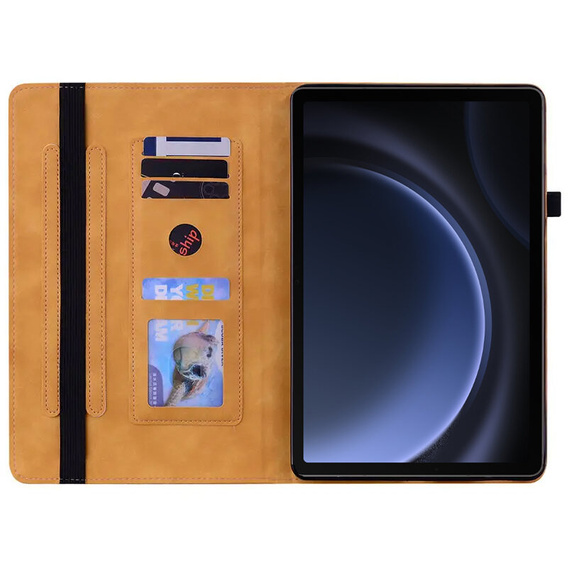 θήκη για το Samsung Galaxy Tab S10 Lite / S10 FE / S9 FE, Wallet Pen Slot, κίτρινη