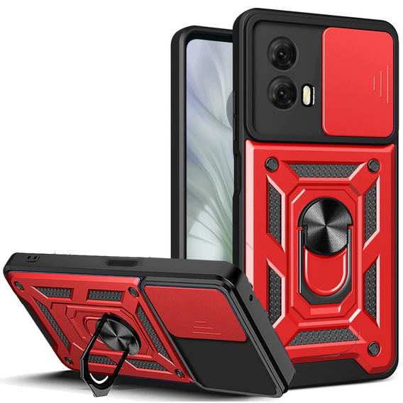 Θήκη για Motorola Moto E14, CamShield Slide, κόκκινη