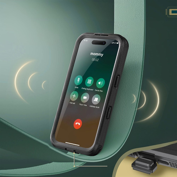 Αδιάβροχη θήκη IP68 για iPhone 16 Pro, SHELLBOX MagSafe, μαύρη