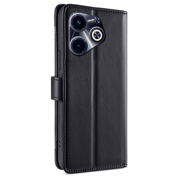 Θήκη με πτερύγιο για Infinix Hot 40i, Wallet Zipper Pocket, μαύρη