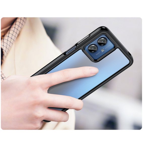 Θήκη για Motorola Moto G14, Fusion Hybrid, διαφανής / μαύρη