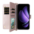 Θήκη με πτερύγιο για Oppo Reno 13 5G, Crossbody Leather Wallet, ροζ