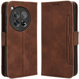 Θήκη με πτερύγιο για OnePlus 12 5G, Card Slot, καφέ