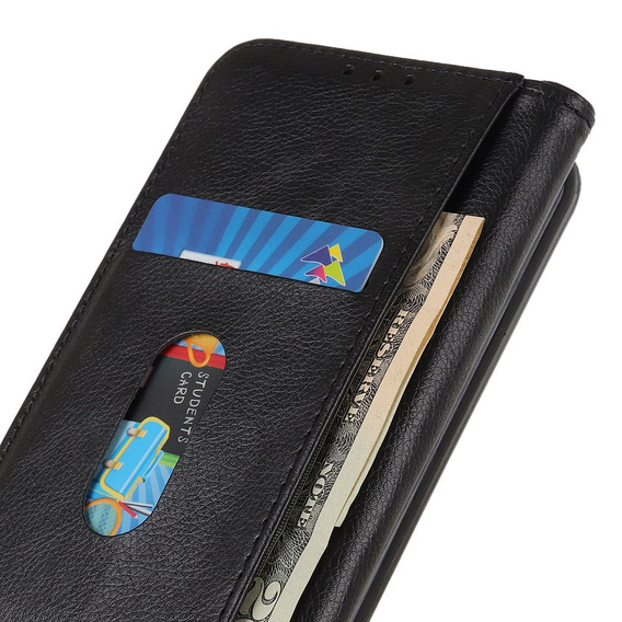 θήκη με πτερύγιο για Samsung Galaxy S25 Edge, Split Leather, μαύρη