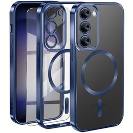 Θήκη για Samsung Galaxy S23, Electro MagSafe, σκούρο μπλε + Γυαλί για την οθόνη