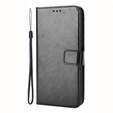 Θήκη με πτερύγιο για Oppo A78 4G, Crazy Horse Wallet, μαύρη