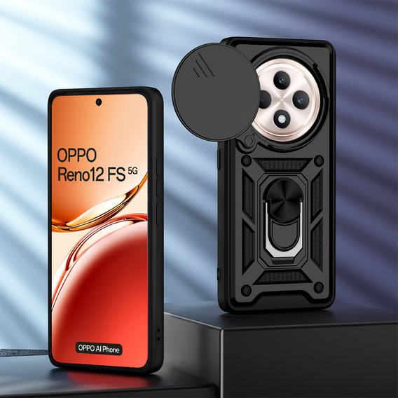 Θήκη για Oppo Reno 12FS / Oppo Reno 12F, CamShield Slide, μαύρη