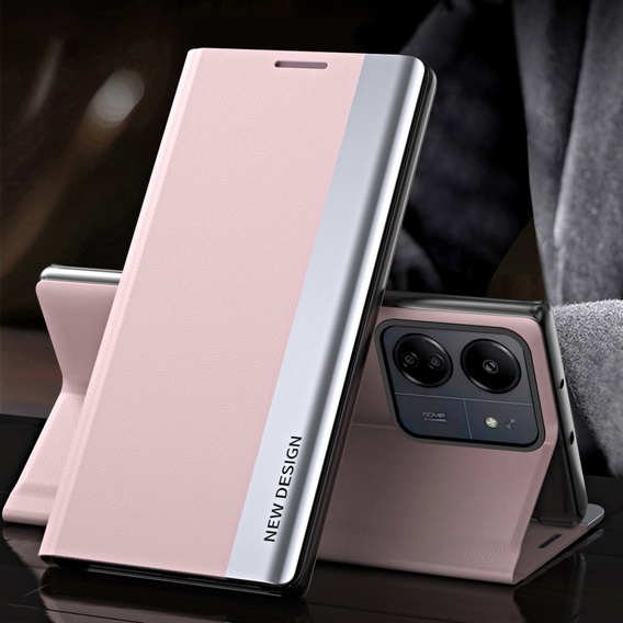 Θήκη με πτερύγιο για Xiaomi Redmi 13C / Poco C65, Side Magnetic, ροζ