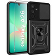 Θωρακισμένη θήκη για Samsung Galaxy A26, CamShield Slide, μαύρη + Μετριασμένο γυαλί 9H