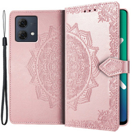 Θήκη με πτερύγιο για Motorola Moto G84, Mandala, ροζ rose gold
