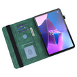 θήκη με πτερύγιο για Lenovo Tab M9, flower, πράσινη