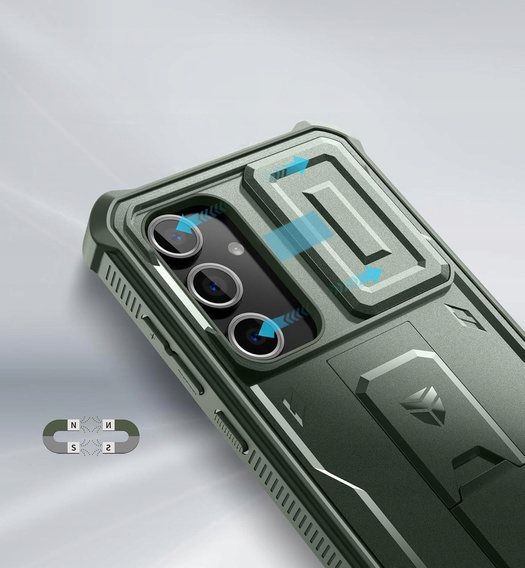 Θωρακισμένη θήκη για Samsung Galaxy S24 FE, Dexnor Full Body (Two Frames), πράσινη