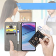 Θήκη με πτερύγιο για Motorola Edge 50 Fusion 5G, Mandala, γκρι
