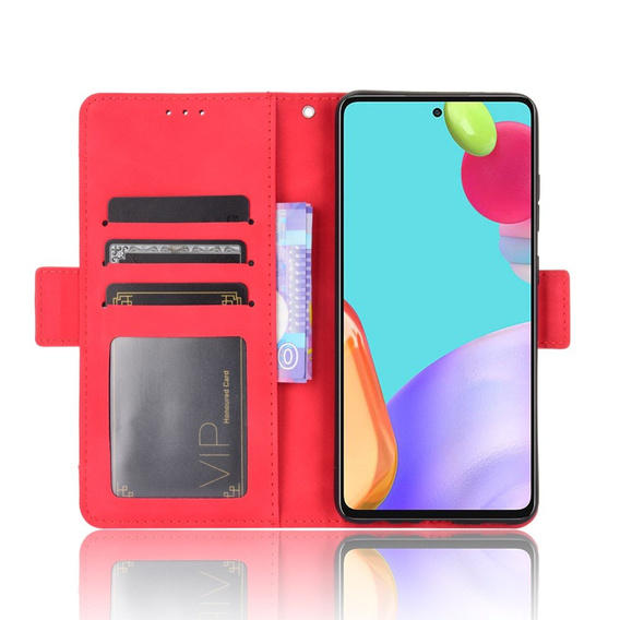 Θήκη με πτερύγιο για Samsung Galaxy A52 / A52s, Card Slot, κόκκινη
