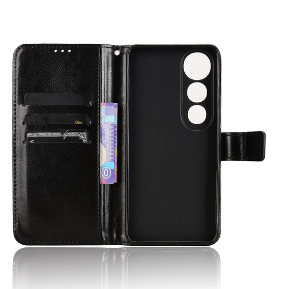 Θήκη με πτερύγιο για Vivo V50 Lite 4G / 5G, Crazy Horse Wallet, μαύρη