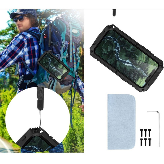 Θωρακισμένη θήκη για iPhone 12 / 12 Pro, R-JUST, μαύρη