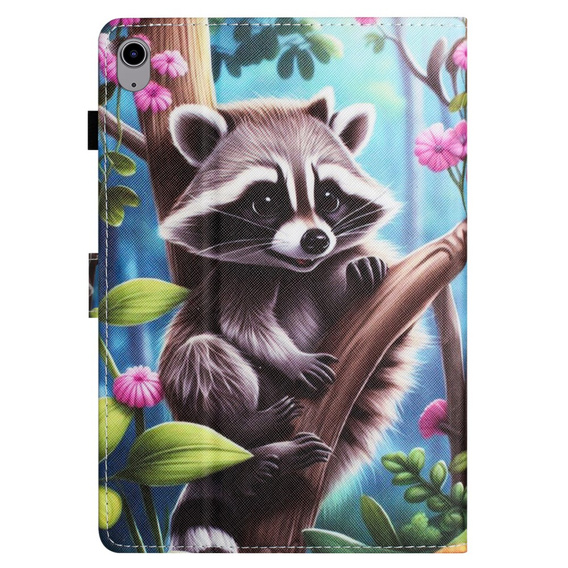 Θήκη για iPad 10.9" 2022 (10 gen.), με πτερύγιο, raccoon