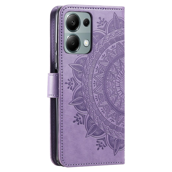 Θήκη με πτερύγιο για Xiaomi Redmi Note 13 Pro 4G, Mandala, μωβ