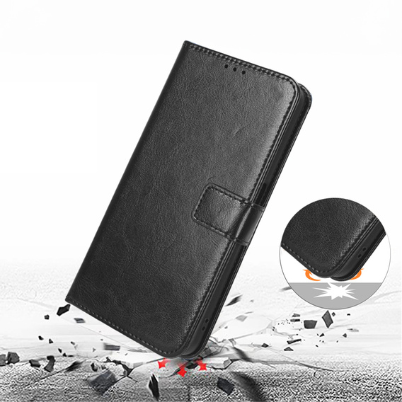 Θήκη με πτερύγιο για OnePlus Nord CE5, Crazy Horse Wallet, μαύρη