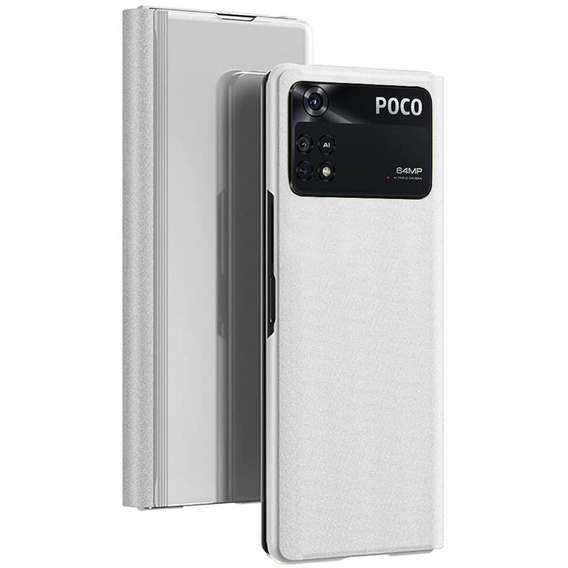 Θήκη για Xiaomi Poco M4 Pro 4G, Clear View, ασημένια