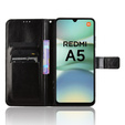 Θήκη με πτερύγιο για Xiaomi Redmi A5, Crazy Horse Wallet, μαύρη
