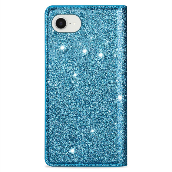 θήκη iPhone 16E, Card Slot Glittery, μπλε