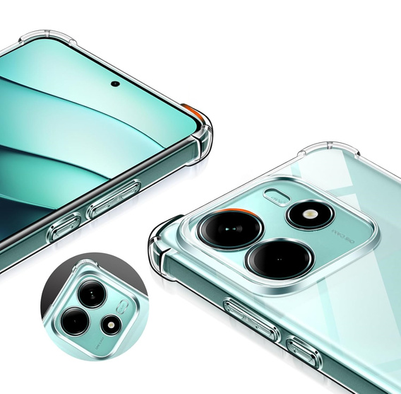 Θήκη για Xiaomi Redmi Note 14 5G, Erbord Dropproof, διαφανής + γυαλί