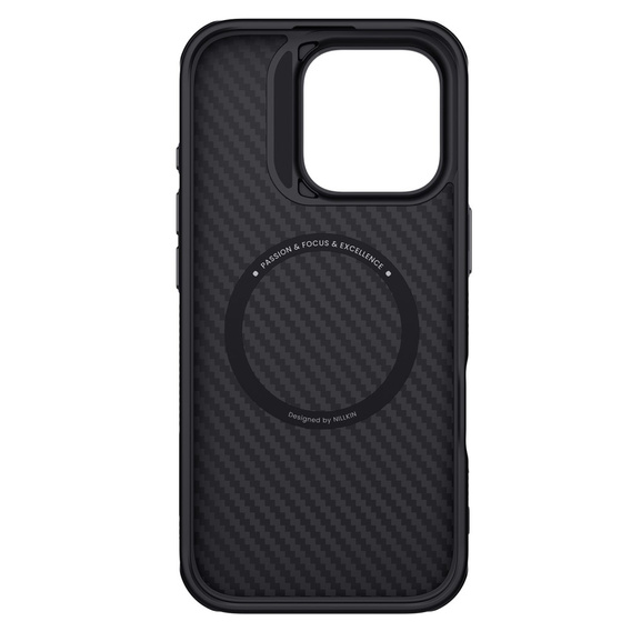Θήκη για iPhone 16 Pro, θωρακισμένη Nillkin, Carbon Fiber, για Magsafe, μαύρη