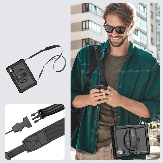 Θωρακισμένη θήκη για Lenovo Tab M11, προστατευτική 360 με χώρο για γραφίδα, μαύρη